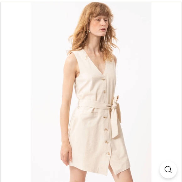 Frnch Paris Dresses & Skirts - Vince Beige Button-Down Mini Dress